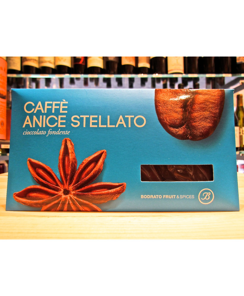 Vendita online Tavolette di Cioccolato Bodrato Fondente Con Caffè e Anice Stellato. Shop on line Tavolette di cioccolato Bodrato