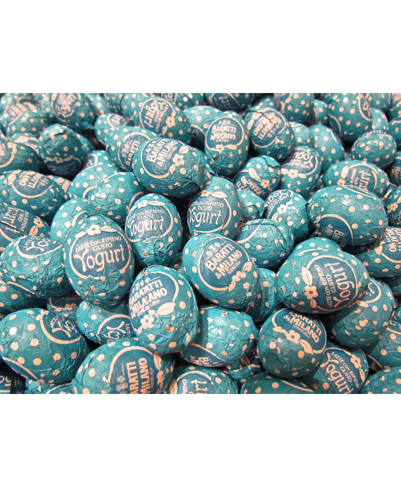 Vendita online ovetti Baratti & Milano di cioccolato al latte con ripieno gusto Yogurt. Shop on line ovette di Pasqua di cioccol
