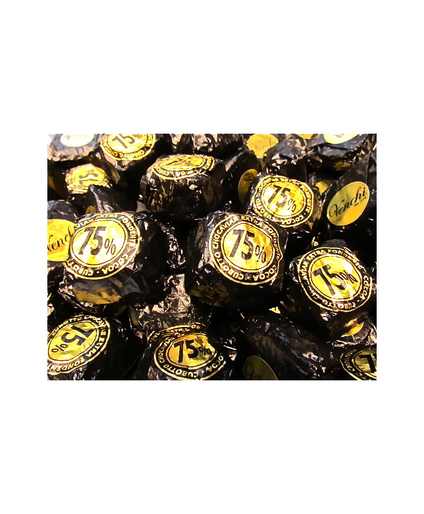Vendita online cioccolatini Venchi Chovaviar Cubotto fondente 75% con granella di cioccolato. Shop on line cioccolato Venchi a €