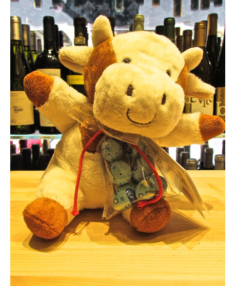 Vendita online Mucca di Peluches - Lindt, con ovette ripiene al latte. Shop on-line Oche di peluches con ovetti di cioccolato Li