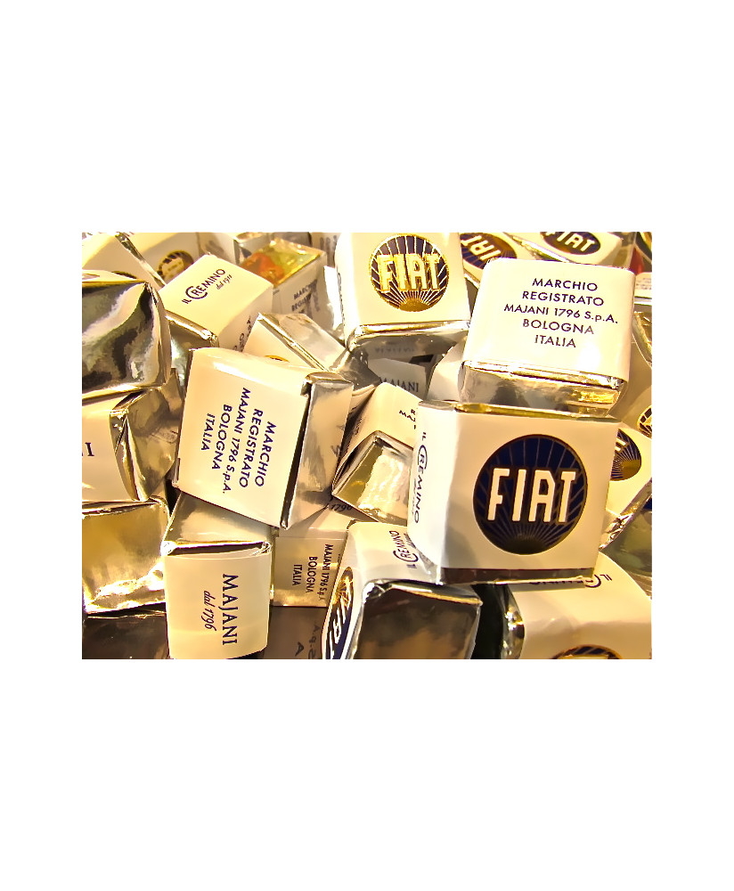 Vendita online Cremini Fiat di Majani Bologna a €30.00 al Kg. Shop on-line cioccolatino cremino Majani alle nocciole e mandorle.