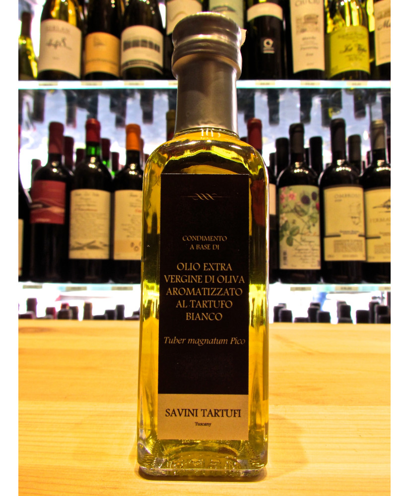 Vendita online Savini Tartufo, Olio Extra Vergine di Oliva aromatizzato al Tartufo Bianco. Shop online olio tartufato toscano. P
