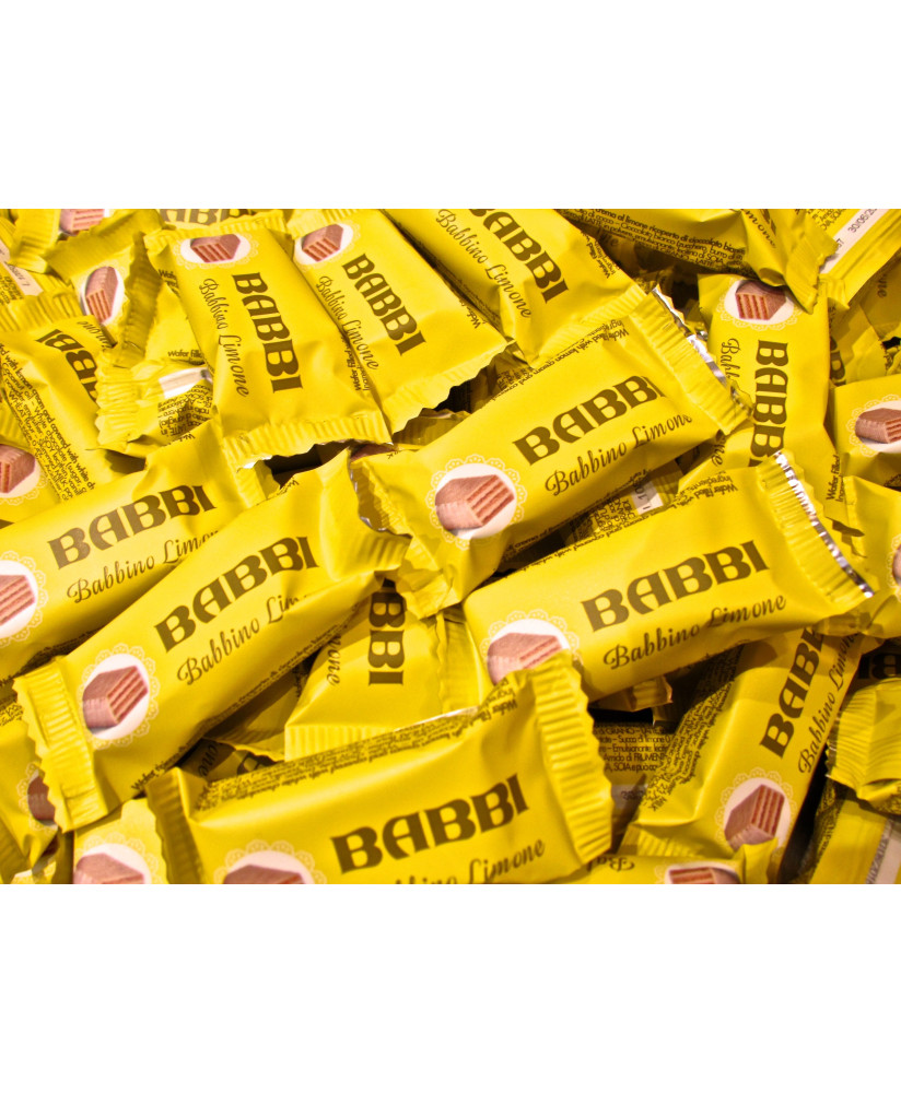 Vendita online Babbini Babbi, Babbino limoncello, Wafer ripieno di crema al limone ricoperto di cioccolato BIANCO. Miglior prezz