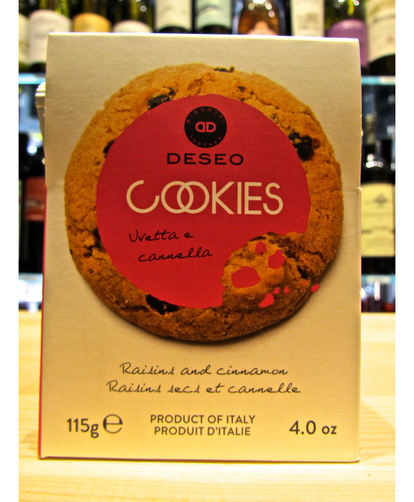 Vendita online Biscotti Deseo di Prato Cookies con uvetta e cannella. Shop on-line biscottifio di Prato Deseo, qualità