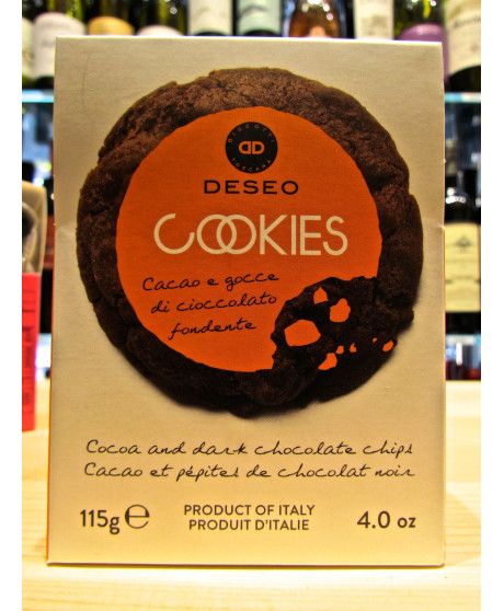 Buy online sales Italian Biscotti Deseo Prato Cookies with cocoa and dark chocolate chips. Shop online Deseo