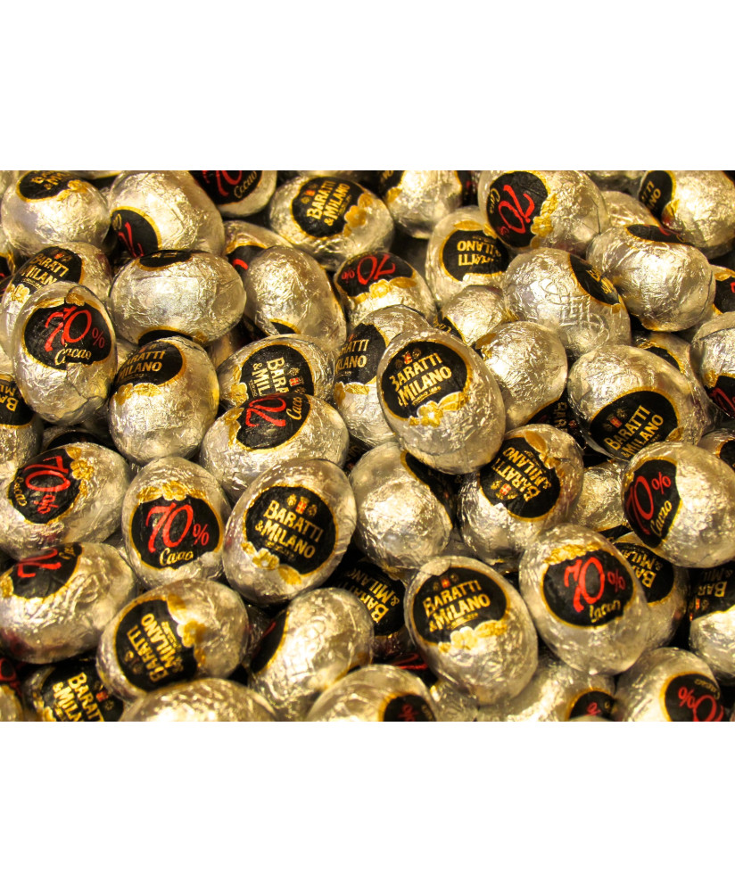Vendita online ovetti Baratti & Milano di cioccolato extra fondente amaro al 70% di cacao. Shop on line ovette di Pasqua di cioc