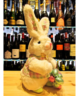 Vendita online Coniglietto di Peluches Flamigni, con ovetti di cioccolato ripieni. Shop on-line peluches