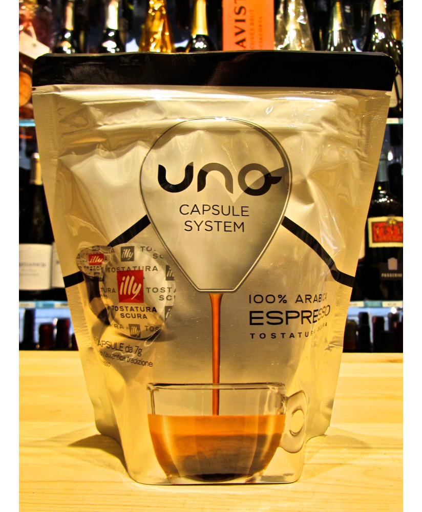 Uno capsule System Illy Caffè Nero. Vendita online 16 capsule Illy tostatura scura. Shop online caffe Illy miglior prezzo