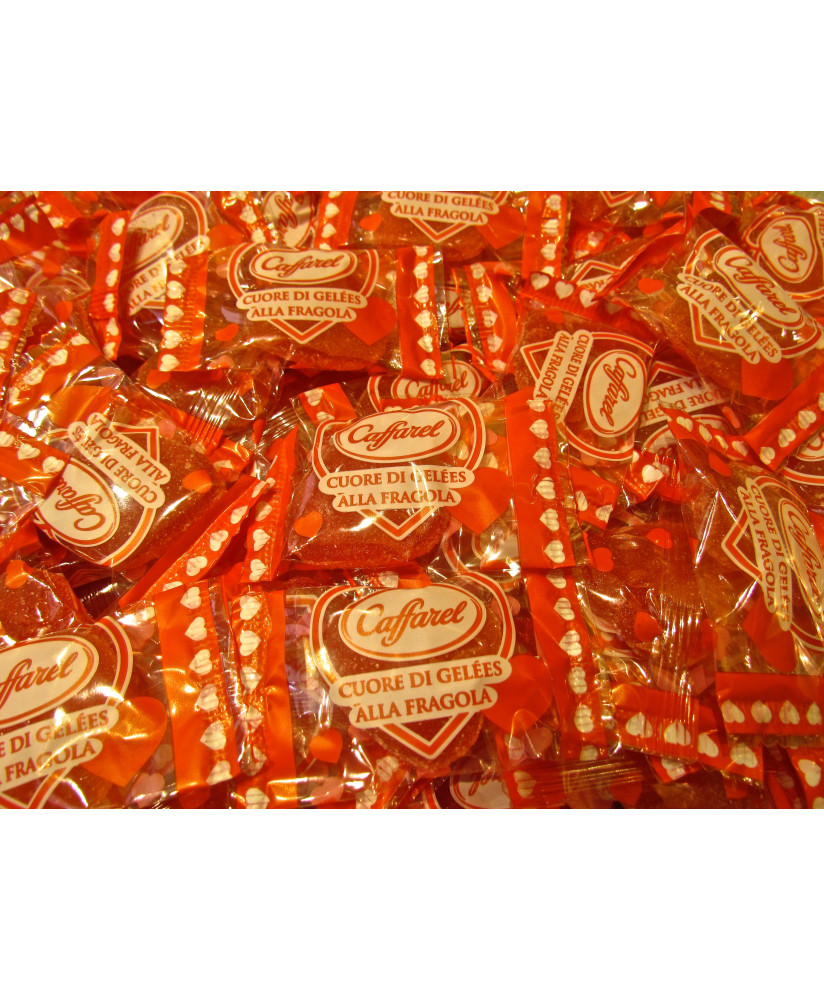 Caffarel Candies Jellies heart-shaped, strawberry flavor. online sales jellies quality. Shop jelly