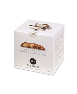 Vendita online Cantuccini con cioccolato al latte e mandorle, del biscottificio Deseo di Prato. Shop on line biscotti di Prato c