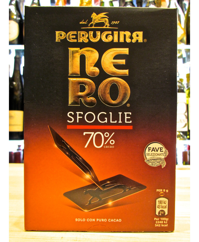 Vendita online Sfoglie nero Perugina fondenti. Mini tavolette di cioccolata fondente Luisa Perugina 70% cacao