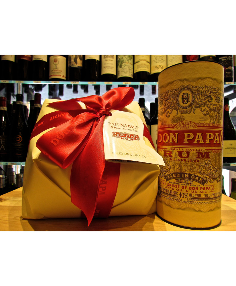 Panettone al Rum Don Papa. Vendita online panettoni con uvetta imbevuta nel rum Don Papa e Crema di cioccolato al Rum 
