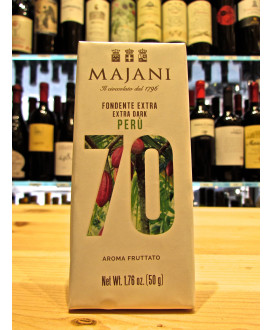 Online sales of chocolate bars Majani with single origin cocoa Perù 70%. Shop on line Majani