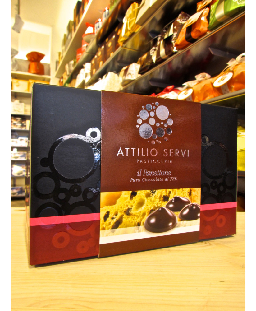 Pasticceria Attilio Servi, panettone al cioccolato fondente. Vendita online panettoni artigianali Attilio Servi