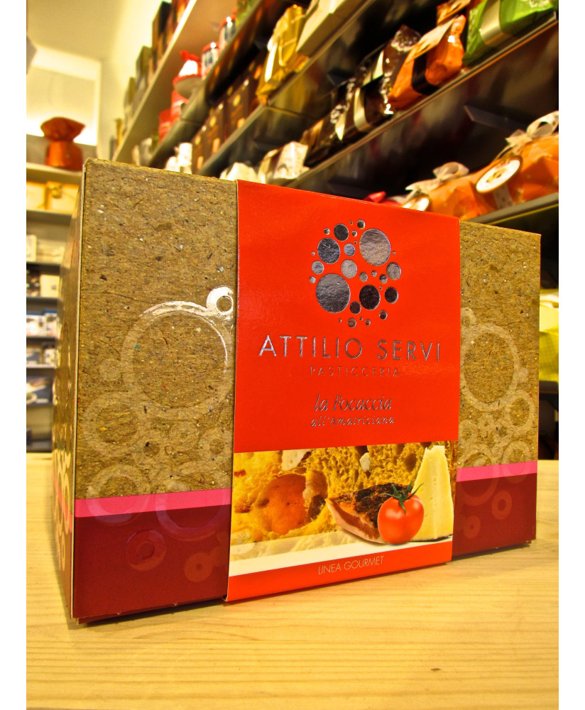 Pasticceria Attilio Servi, panettone salato all'amatriciana. Vendita online focaccia salata Attilio Servi.