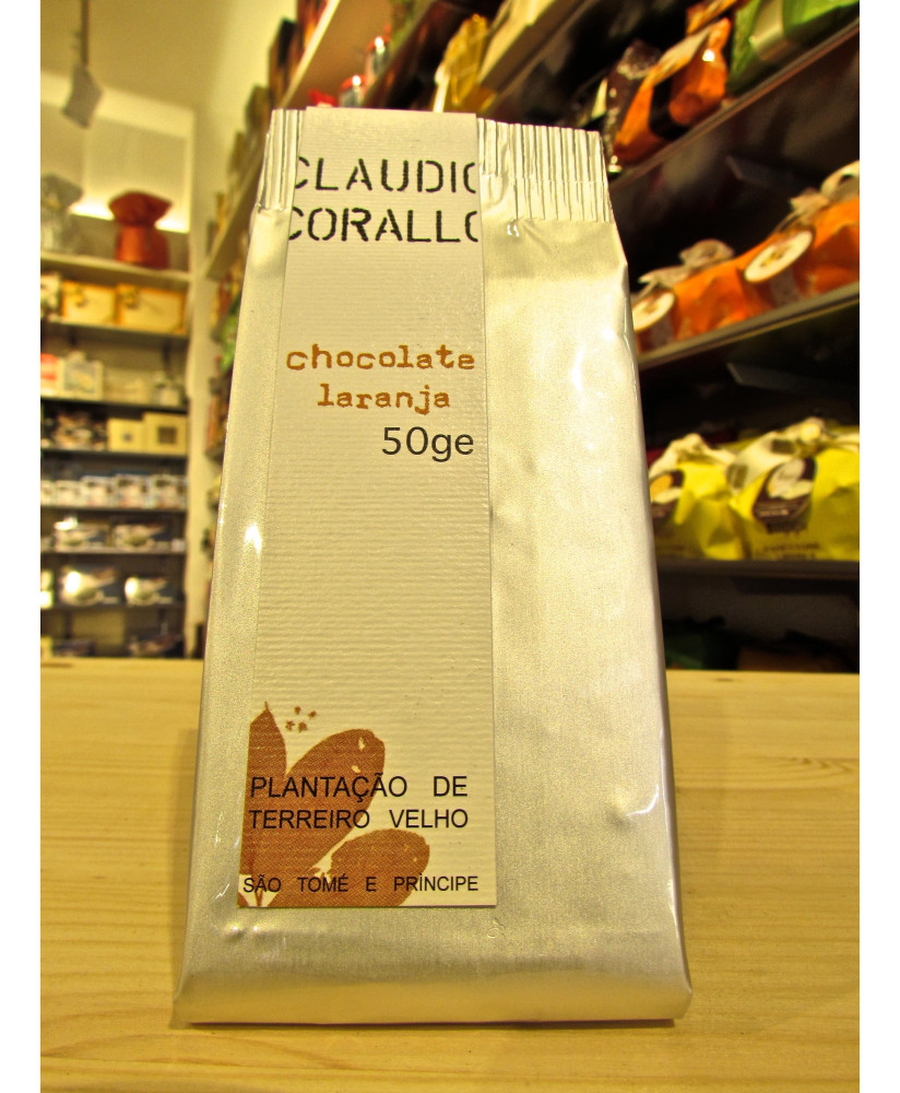 (3 BARS X 50g) Claudio Corallo - Dark Chocolate 70% with orange 