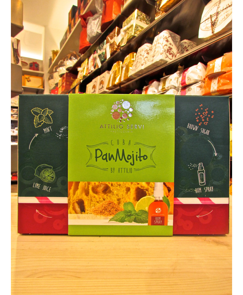 Vendita online panettone della Pasticceria Attilio Servi Pan Mojito. Shop on-line panettoni artigianali alcolici