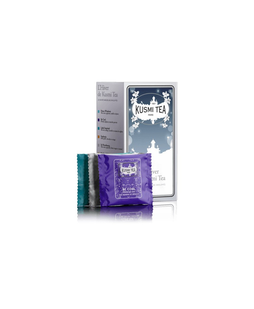 Shop online Wintertime assortment. Hiver de Kusmi Tea in sachets. Tea French purifying quality teas. shop Kusmi