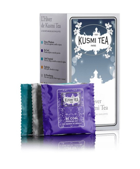 Shop online Wintertime assortment. Hiver de Kusmi Tea in sachets. Tea French purifying quality teas. shop Kusmi