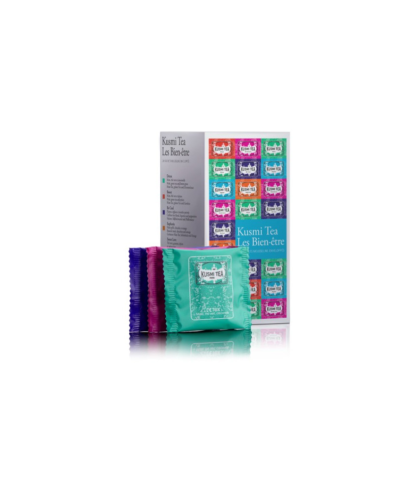 Shop online Wellness assortment. Wellness Blends Kusmi Tea in sachets. Tea French purifying quality teas. shop Kusmi