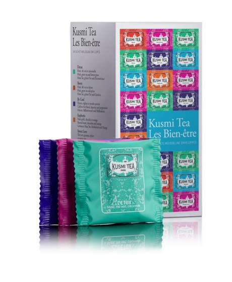 Vendita online selezione Tè Kusmi Benessere. Wellness te. Tea in filtri. Tè Francese di qualità in scatola. Shop on-line Kusmi