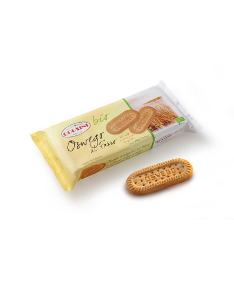 Shop online biscuits Corsini Bio, Spelt Oswego and honey, Osvego Corsini with spelt flour, Oswego with milk and honey.