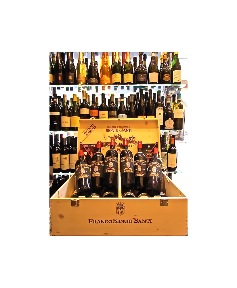 Vendita online verticale di annate Franco Biondi Santi, Brunello di Montalcino. Shop on line 12 bottiglie Biondi santi annate 20