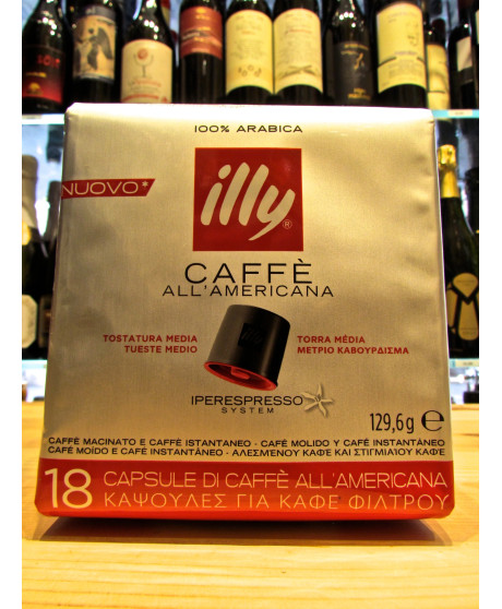 Online shop Capsule Coffee Illy American coffee. Pack of 18 capsules for preparing coffee. Best price Online shop Capsule Coffee Illy American coffee. Pack of 18 capsules for preparing coffee. Best price