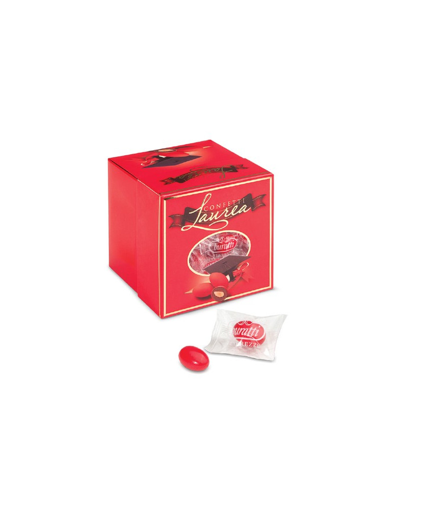 Buratti - Scatola a Vassoio Confetti Rossi Laurea - 500g