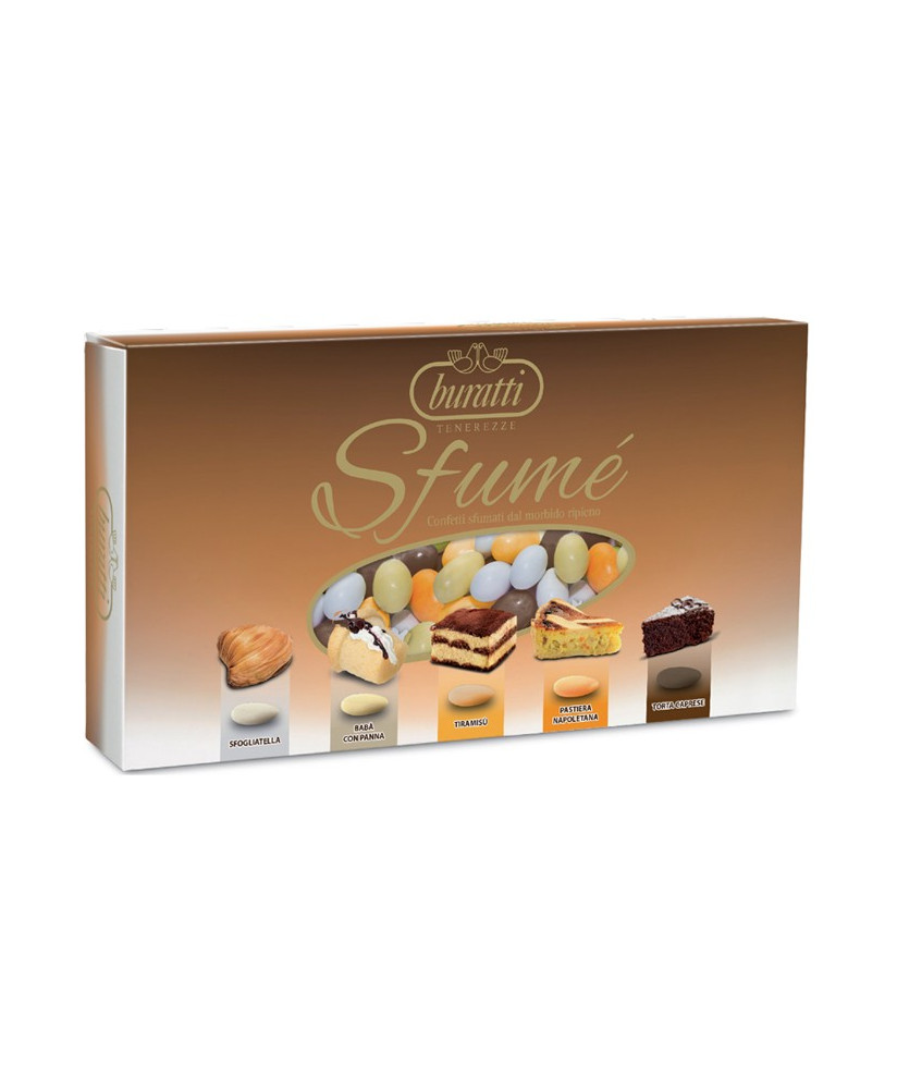 Buratti Italian Sugared Almonds Tenerezze Brown color mixed flavor online sale. Buy online assorted dragees