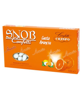 vendita online confetti snob crispo bianchi ripieni di frutta al gusto di arancia con mandorla tostata ricoperta di cioccolato s