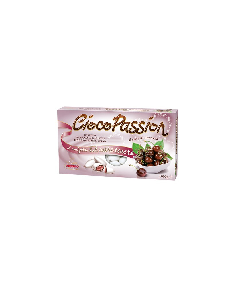 Vendita online confetti ripieni all'amarena Ciocopassion Crispo scatola da 1000g. Shop on-line confetti Cioco Pas