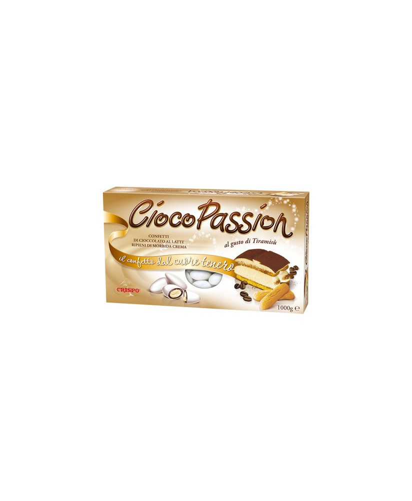 Online sales Italian confetti filled Ciocopassion Crispo price per box 1000g. Shop online confetti made in Italy Choco Passion o