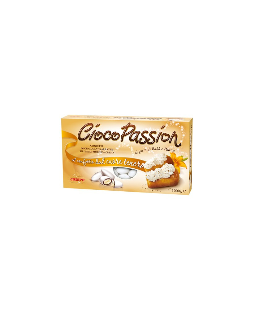Vendita online confetti ripieni gusto Baba' e Panna Ciocopassion Crispo scatola da 1000g. Shop on-line confetti C