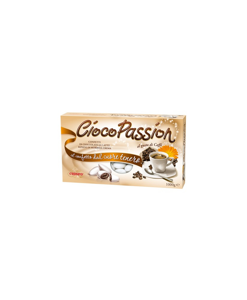 Vendita online confetti ripieni gusto Caffe' Ciocopassion Crispo scatola da 1000g. Shop on-line confetti Cioco Pa