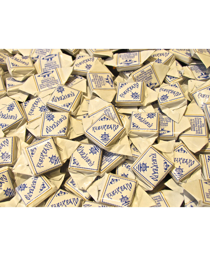 Caramelle Mangini, Rabarbaro. Vendita on line caramelle Mangini di Alessandria. Shop on line caramelle da Bar e da ufficio