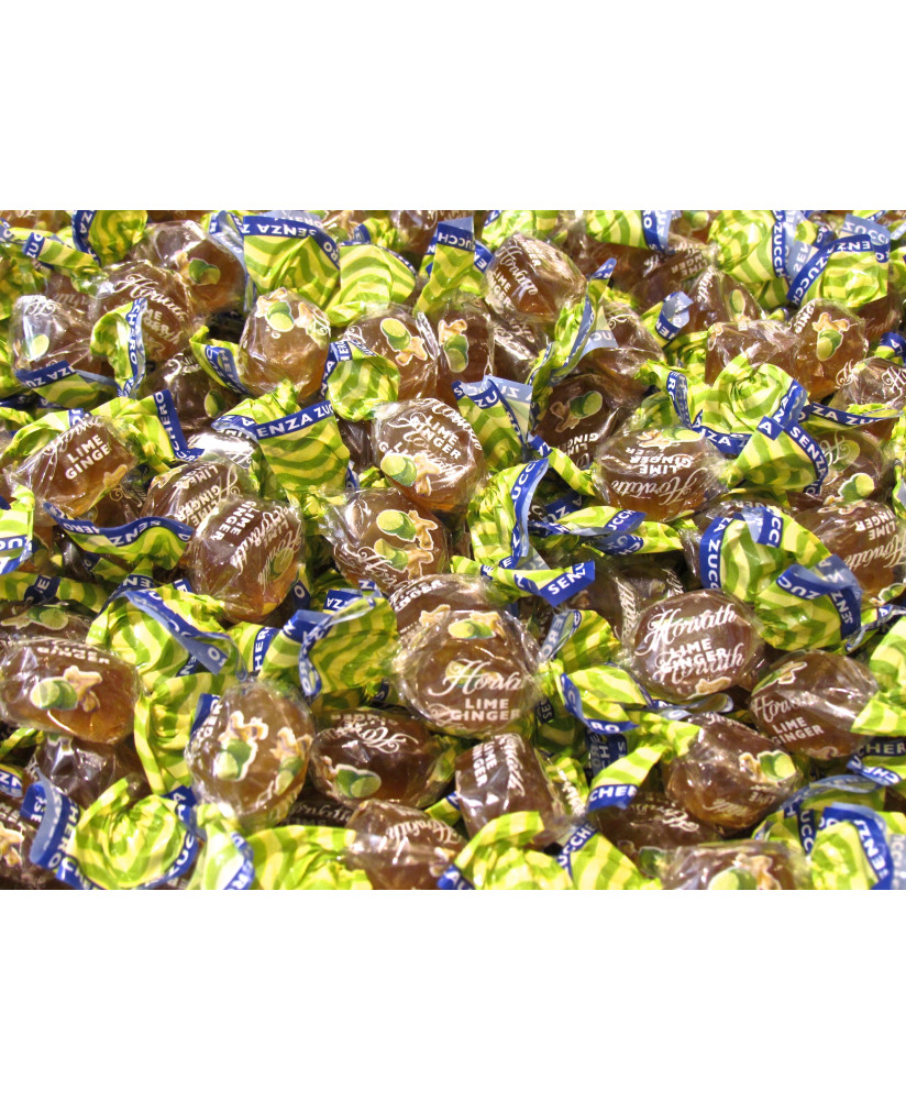 Vendita online caramelle Horvath di Lindt al lime e zenzero senza zucchero gommose a € 17,00 al kg. Shop on line caramelle