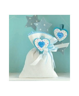 Cupido & Company - 24 Light Blue Heart Clothespins