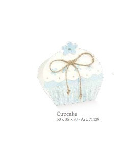 Cupido & Company - 10 CupCake Boxes Light Blue With Ribbon