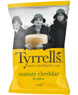 Tyrrels - Cheddar & Chives Potato Crisps -150g