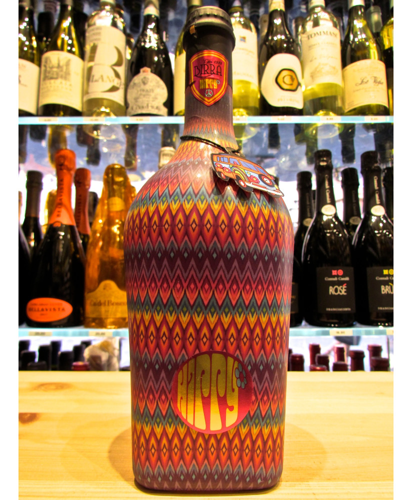 Vendita online Birra Artigianale Ceci Hippy. Shop on line birre di Parma bottiglia fantasia anni '70 hippy fashion con portachia