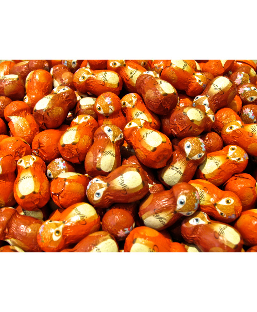 Online selling italian chocolates in the shape of fox - Milk chocolate. Shop on line chocolates fox shape