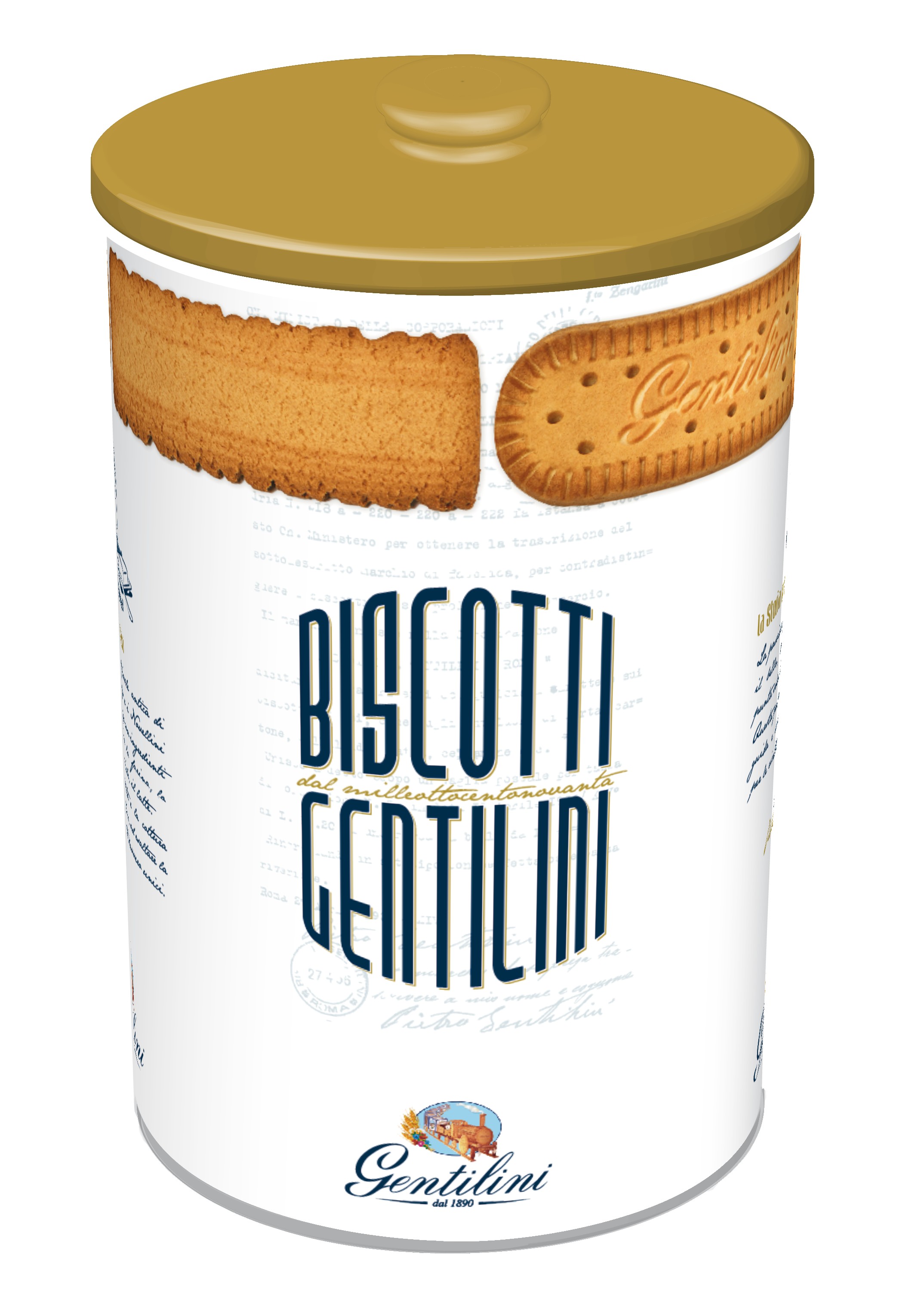 Vendita online biscotti Gentilini 125° anniversario confezione regalo di  metallo. Scatola latta Gentilini prezzo