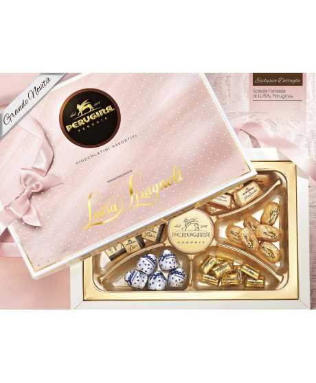 Perugina linea Luisa Spagnoli, cioccolatini assortiti. Vendita online scatole regalo Luisa Spagnoli braccialetto Perugina linea Luisa Spagnoli, cioccolatini assortiti. Vendita online scatole regalo Luisa Spagnoli braccialetto