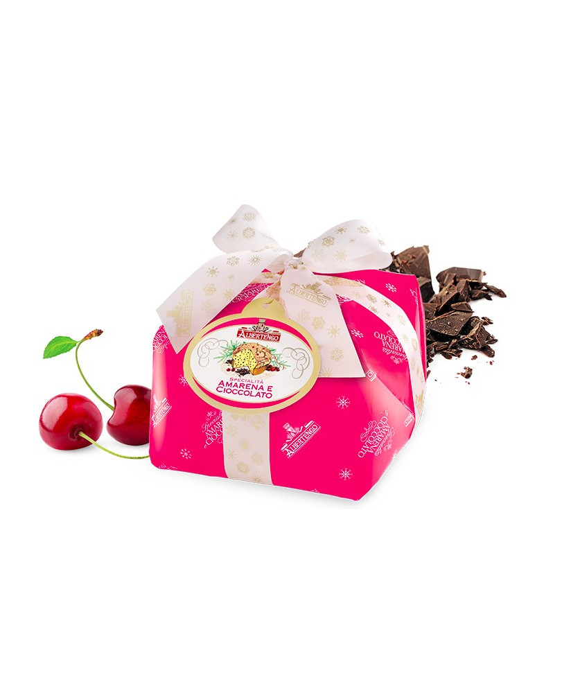 Vendita online panettoni artigianali Albertengo amarena e cioccolato. Shop on line panettone artigianale di pasticceria.