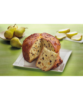 Online sales panettone Flamigni integral with candied pear and raisins of Corinth, hand-wrapped. Shop online homemade panettone 
