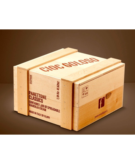 Vendita online panettone Filippi Cioc Goloso confezionato in cassetta di legno. Shop on line panettoni artigianali della pasticc Vendita online panettone Filippi Cioc Goloso confezionato in cassetta di legno. Shop on line panettoni artigianali della pasticc