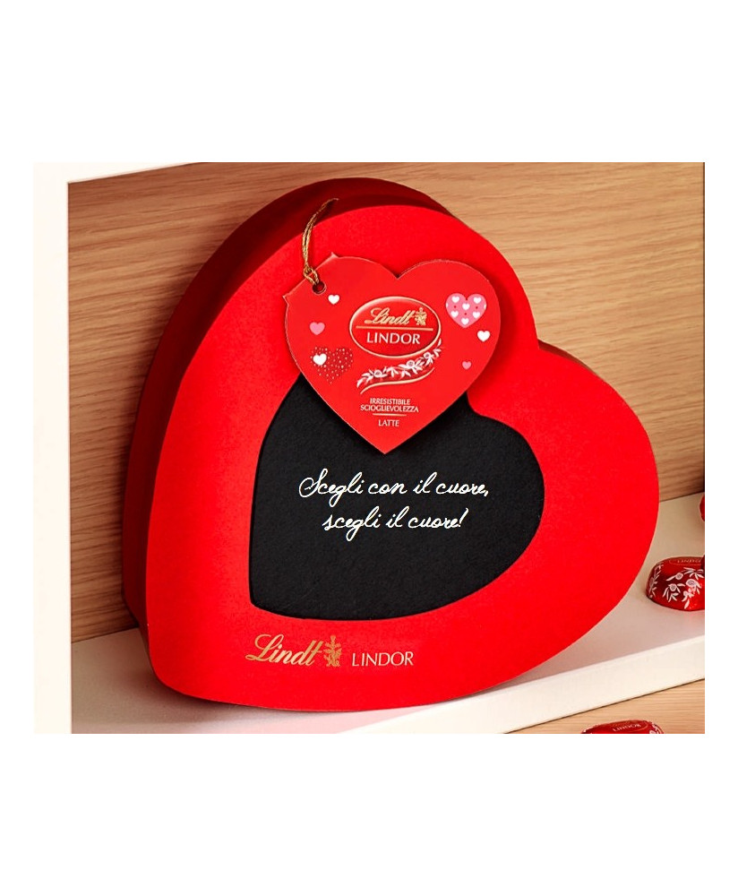 Vendita online Scatola a forma di Cuore Lindt regalo San Valentino  cioccolatini Lindor. Shop confezioni Lindt 14 Febbraio