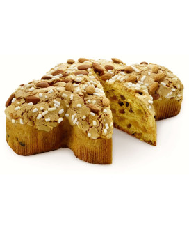 Vendita online colomba di Pasqua Flamigni impasto integrale con pera e uovetta di corinto. Shop on-line colombe artigianali