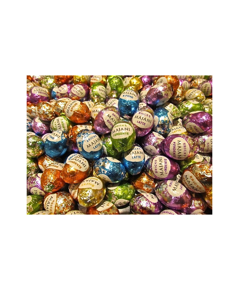 Vendita online Ovetti di Pasqua Majani di Bologna di cioccolato al latte e fondente assortiti incartati floreali,  €30.00 al Kg.